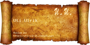Uti Ulrik névjegykártya